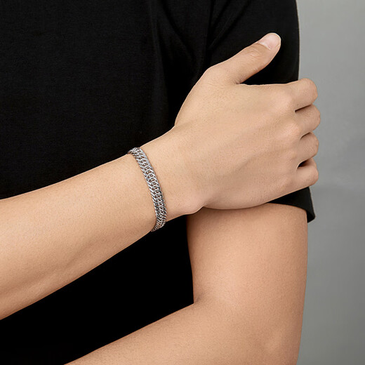 Saturday Fortune (ZLF) pt950 platinum bracelet men's fashion trendy brand platinum bracelet personalized Cuban bracelet men's T sold out 19cm-38.17g