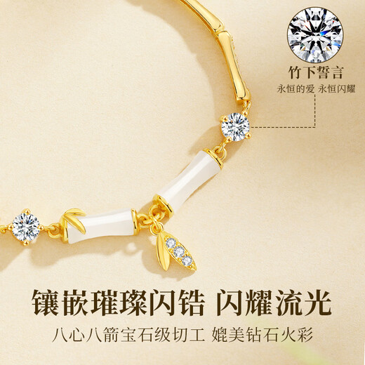 Central Chuang Fashion Chinese Gold Bracelet Women's Birthday Gift for Girls Light Luxury High-end Women's Bracelet for Girlfriend and Wife Silver 925