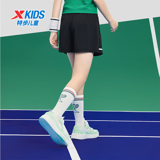 XTEP (XTEP) children's wear-resistant high-elastic skin-skin-printed trousers and skirts for children genuine black 150