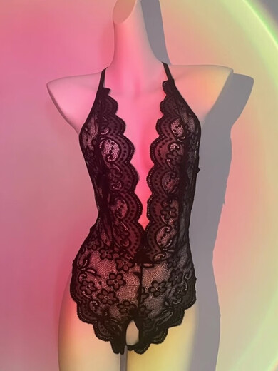 Want to try the emotional device qqny sexy large size temptation open file no need to take off emotional pajamas for fat girls sexy clothes underwear hot black XL size 125-150Jin Jin is equal to 0.5 kg