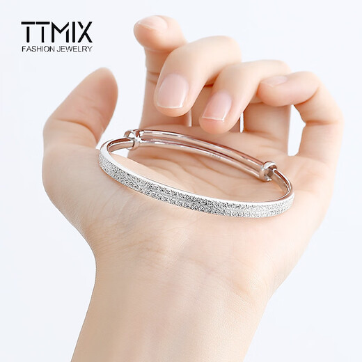 TTMIX imitation diamond pattern platinum bracelet for women pt950 platinum bracelet, round, fashionable and high-end push-pull bracelet, customized deposit, please contact customer service for details