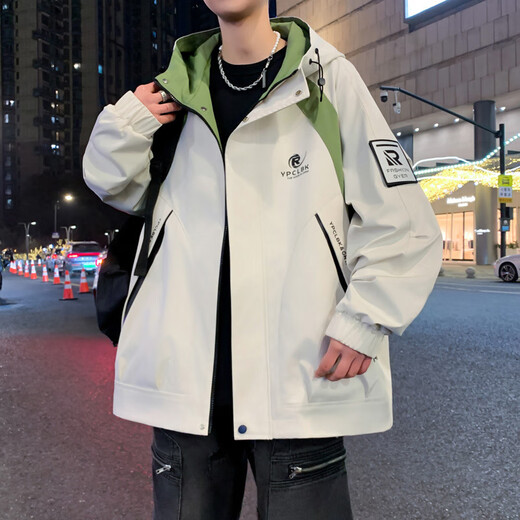Chang Luzhu printemps et veste d'automne pour adolescents hommes coréens coréens masculins masculins et étudiant pour les Evergrande printemps et automne 683 Café blanc [style] 3xl recommandé [155-168jin [Jin est égal à 0,5 kg]]]