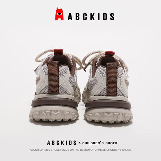 ABC KIDS儿童鞋夏款女童运动鞋中大童单网男童透气鞋3294 白/红棕  26 