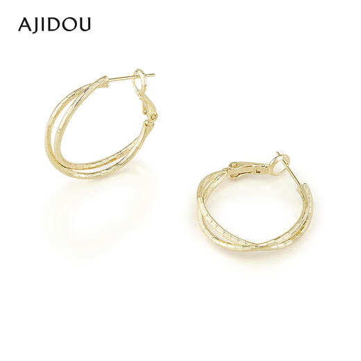 AJIDOU fashion gold trend earrings gold 2 pieces