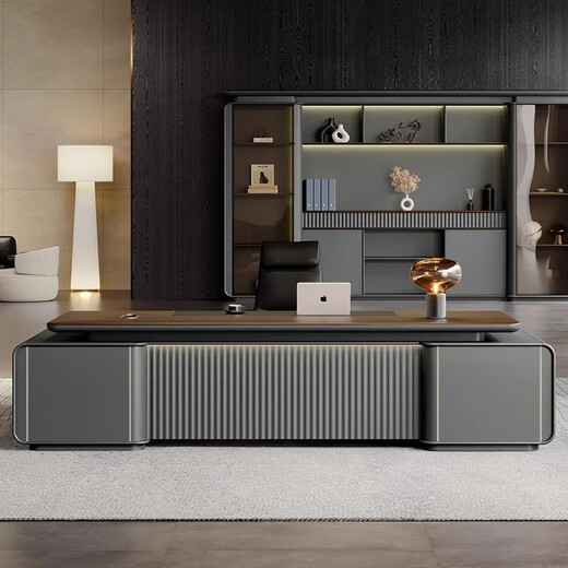 Ao Senming boss desk desk simple modern chairman president desk solid wood painted table and chair combination general manager executive desk 1.8 meters single cabinet boss desk