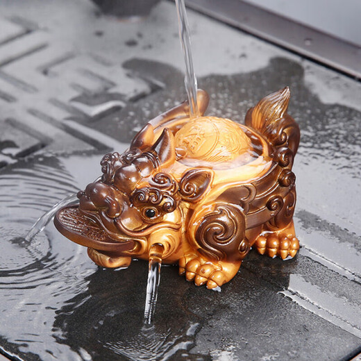 Baoguan Tea Pet Decoration Boutique Pixiu Creative Temperature-Changing Color Spraying Water To Bring Fortune Can Grow Tea Play Tea Table Tea Tray Kung Fu Accessories Tea Pet