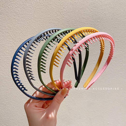 Yusheng Men's Hairband Boys' Toothed Headband Face Wash Hairband Clip Invisible Sports Hair Bundle Back Head Men's Hair Accessories Hairpin Women Flat Black 1 Pack