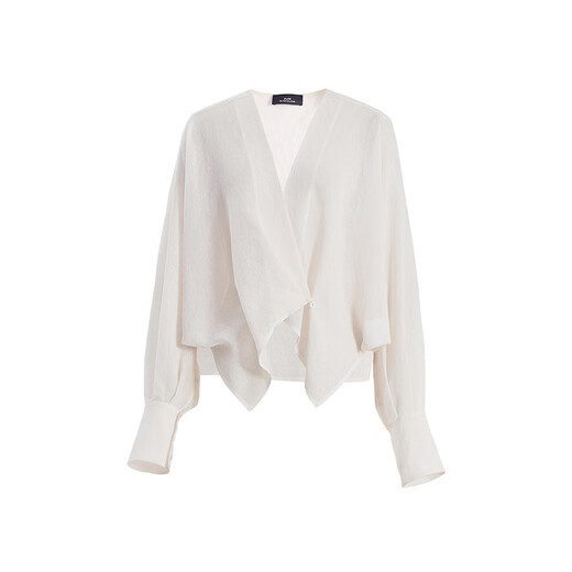 AUM (AUM) Easy Suit AUM 2025 Summer New Bat Sleeve V-neck Overlap Shirt Top Skirt Beige Short Shirt M