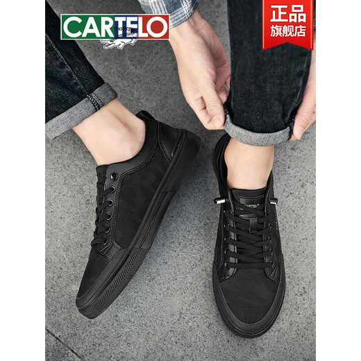 Katile Crocodile Summer Herrenschuhe echte Leder mit weicher Locked Trendy All-Match atmabberabstimmung mit Leinwand Schuhen Sport Männer weiße Schuhe Casual Board Schuhe Schwarz Full 6624DK-Ice Seidenstil 40 Standard Sportschuhe Größe Größe