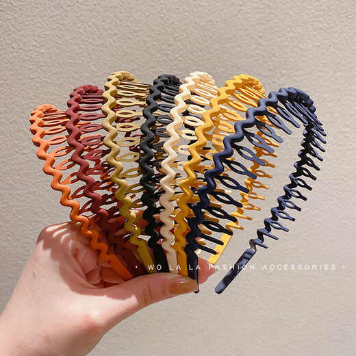 Yusheng Men's Hairband Boys' Toothed Headband Face Wash Hairband Clip Invisible Sports Hair Bundle Back Head Men's Hair Accessories Hairpin Women Flat Black 1 Pack