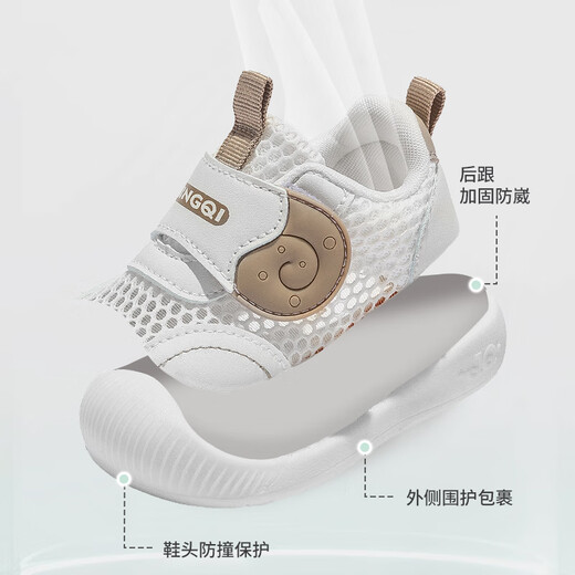 Los mismos zapatos para niños pequeños de bebé del Dr. Jiang para Summer Soft Sole Anti-Slip Functional Shoes Mesh Baby Baby Shoes Baby Stage de niños y niñas de un escenario Milky White 15