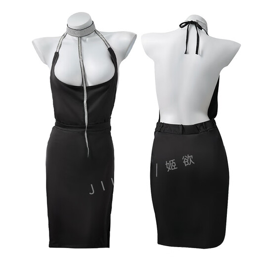姬欲（JIUUY）性感睡衣女内衣火辣夜店吊带睡裙qqny情趣衣裙小胸 9759（睡裙+T裤 均码