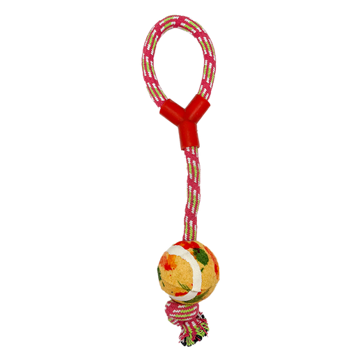 ZanChong Y-shaped cotton knotted tennis ball pink pet large puppy dog toy bite-resistant interactive training molar interactive supplies