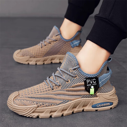 Chaussures décontractées pour le nouveau style de moule volant des chaussures de course respirantes en maille volante coco coco de voyage doux voyage chaussures décontractées chaussures de sport chaussures noire 42