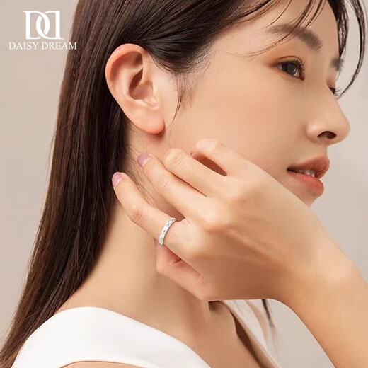 DAISY DREAMS 999 pure silver baby's breath ring for women, light luxury niche high-end index finger ring jewelry for girlfriend holiday gift 999 silver baby's breath ring with adjustable opening