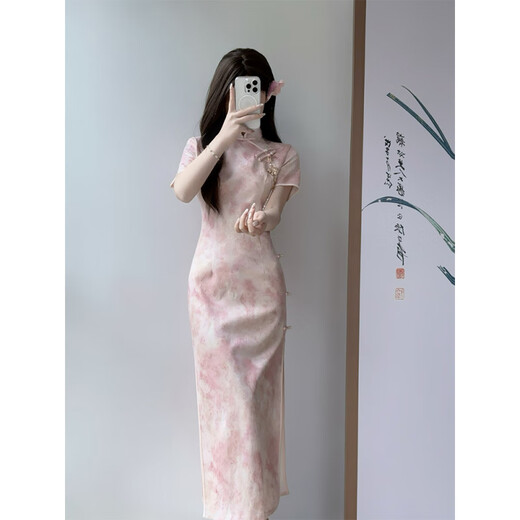 Spring Man Pink 2025 All-inclusive Cheongsam Women's New Chinese Style Young Style Engagement High-end Atmosphere Upgrade Slim Pink S