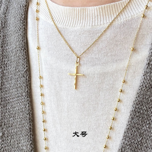 Puli FENNY Jewelry 18K Gold Fashionable Shining Cross Pendant Necklace and Cross Pendant Sizes Unisex Versatile Model Need to Pre-Order/18K Gold Small Pendant