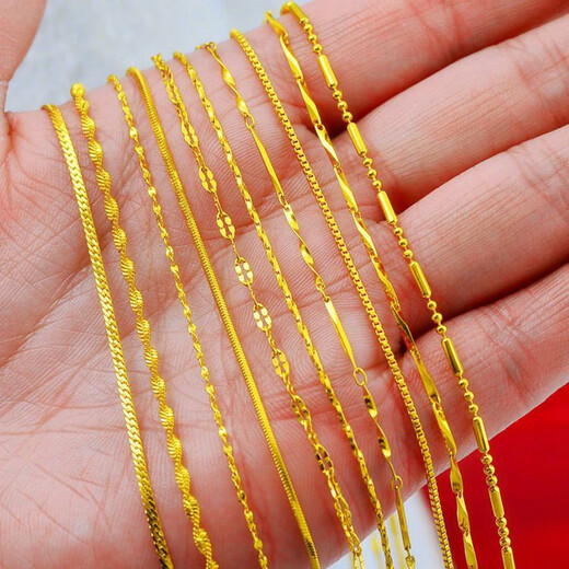 KZD Old Phoenix 999 pure gold Nordic gold necklace bride does not fade clavicle chain versatile gift fine style hand 13