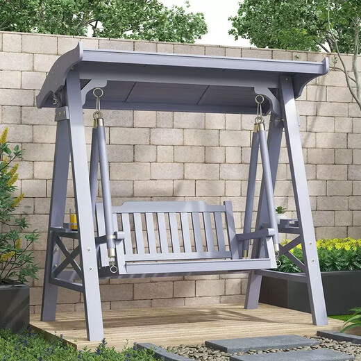 Shengxi silla de columpio al aire libre, silla de hamaca de balcón interior de la casa, patio de leisura de madera de madera de madera de madera de madera de madera sólida 699 swing blanco de madera blanca columpio