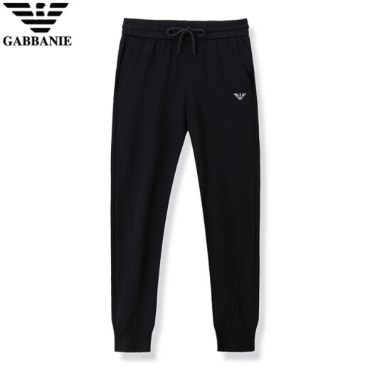 Chiarmania boutique men's trousers for men's summer ice silk thin casual sweatpants middle-aged and young straight-leg pants for men 13062 black trousers M 165