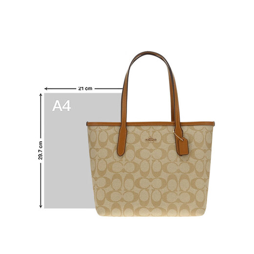 COACH/Coach Women's Bag Women's Tote Bag Large Capacity Shoulder Portable Commuting Bag Gift for Girls Khaki CN733IMNLJ