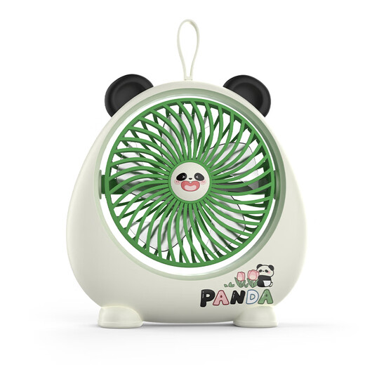 六足蚁新款熊猫卡通台式手持小风扇USB充电迷你静音便携式电扇 6169A熊猫 工厂///跨境