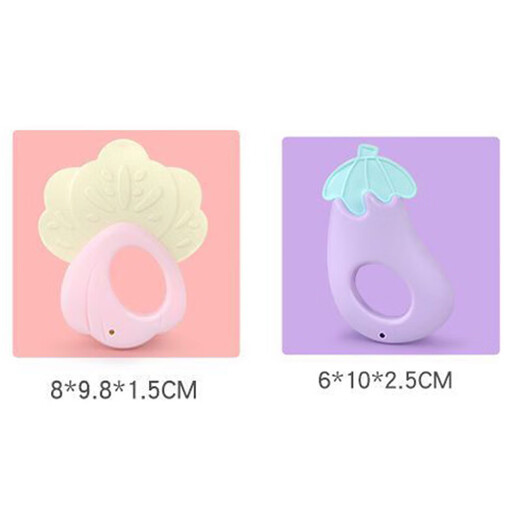 Baby toys baby hand rattle teether 0-1 years old chewable teether early education educational grasping training comfort toy fruit 4-piece set + radish + corn can be boiled soft rubber rattle