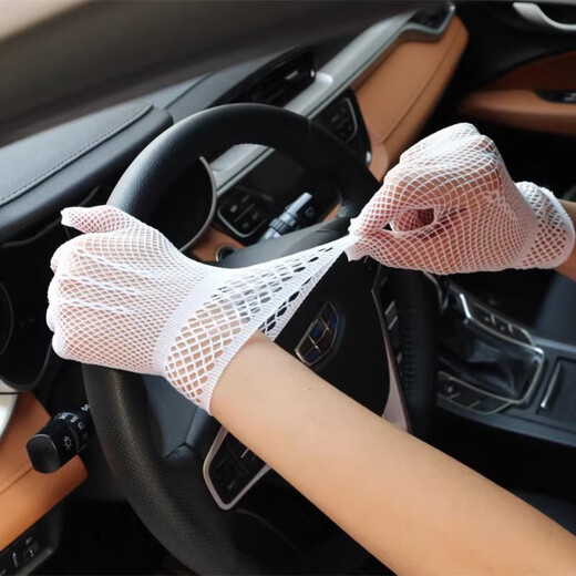 Summer sun protection gloves for women ultra-thin lace mesh breathable performance etiquette gloves for wedding bride wedding gloves sun protection mesh gloves - black * 2 pairs
