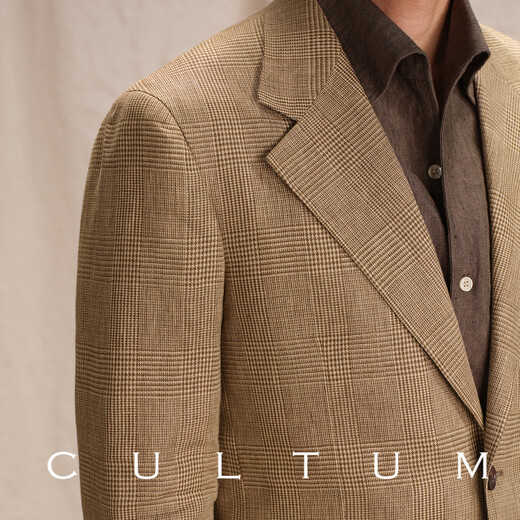 CULTUM French long linen prince check CULTUM Italian Naples suit old money style linen suit suit for men Mika prince check single suit 195B /58B