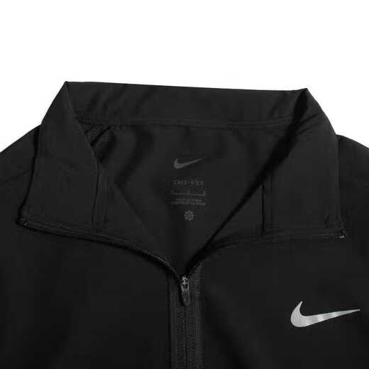 NIKE外套男士2024春秋季休闲连帽夹克跑步训练防风衣速干透气运动服 黑色Dri-Fit透气速干夹克 S