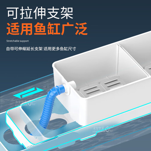 Wasserhoch-Shijia-Fischtank ist mit Filterkasten, Trocken- und Nassgetrennungsfiltertank, Aquarium-Top-Zirkulationsfilterbox, Filter Tropfbox, 3880 größere Filterbox, Wasserfreie Packungsmahlzeit ausgestattet