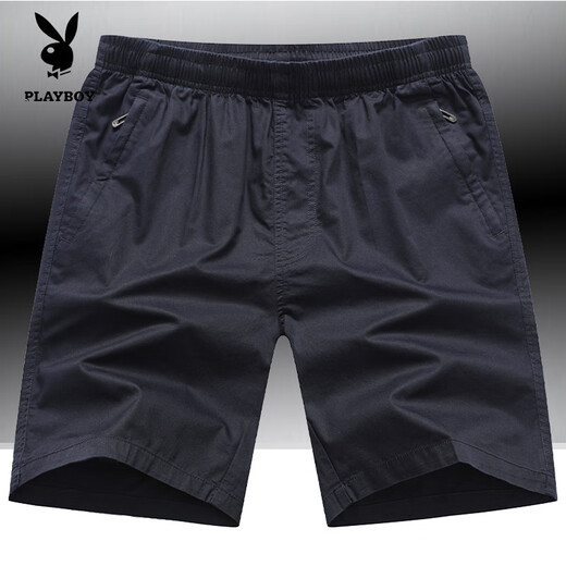 Playboy (PLAYBOY) shorts men's summer loose large size five-point pants pure cotton breeches middle-aged home shorts beach pants fashionable HHGZ/9224 military green XL weight 130-160Jin [Jin equals 0.5 kg]