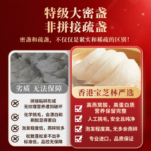 
Guan Dexing Hong Kong Baozhilin Dried Bird's Nest Dried Bowl Gift Box Special Official Cup 100g Pregnant Women's Nutritious Dragon Boat Festival Gift