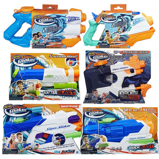 Hasbro Nerf Heat Water Dragon Serie Boy Water Pistole spielt auf dem Water Beach Toys Micro-Explosion Waterfall Flow Launcher Doppel-Explosion-Fluss F3891 über 6 Jahre alte Standardkonfiguration