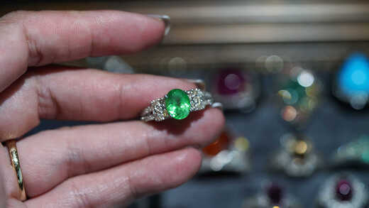 Senyong's 2025 new natural precision design simple and elegant diamond tsavorite tourmaline tanzanite ring collection No. 16.5/diamond 82 points/tsavorite 2.2ct