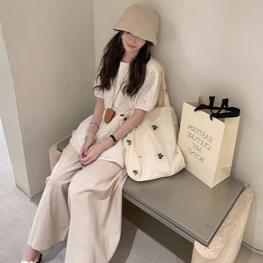 Jingqi (Joyncleon) Entbindungsanzug Sommer Dünner Stil loser High-End-Mutterschaftsanzug Sommerkleidung Schwangere Frauen Aprikosenfarbe M JTZ183556