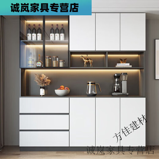 Pupan moderner einfacher massiver Holzschrank Hochschrank integrierter Wandlagerschrank Wohnzimmer Esszimmer Leichte Luxus Haushaltsaufbewahrung Weinschrank E0 Modell 12240*40*220