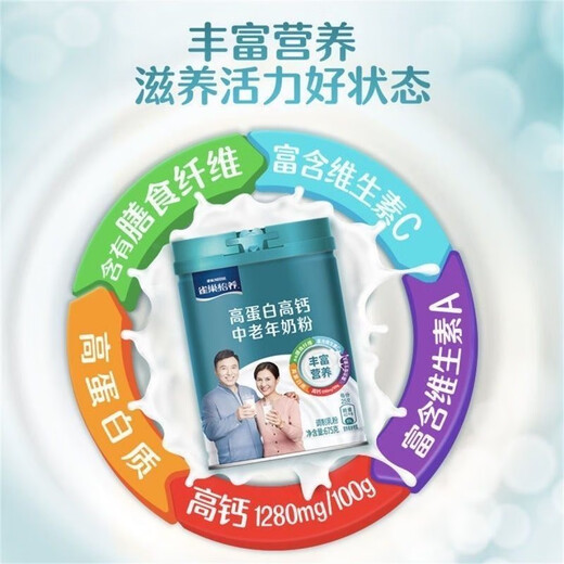 雀巢高钙高蛋白中老年营养奶粉膳食纤维奶粉罐装送父母长辈早餐奶 675g*2桶礼盒装