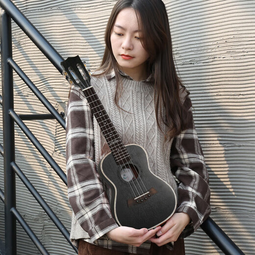 Andrew (Andrew) Ukulele de caoba de 23 pulgadas Beginner de 30 pulgadas UKLILI NEGRO GUITARIA PEQUEÑA 23 pulgadas Zhenbei Black ++ Electronic sintonizador