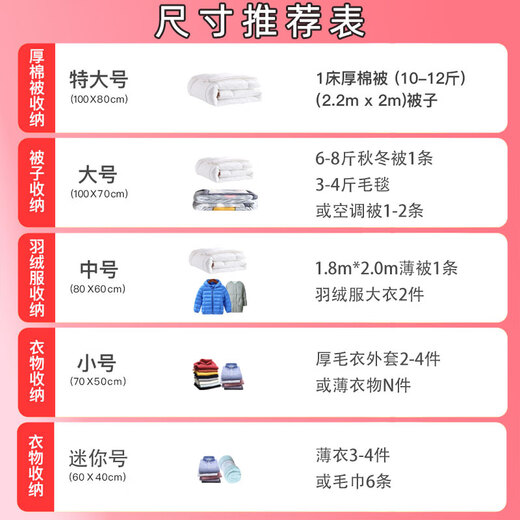 Dr. Storage (DR.STORAGE) Vacuum Compression Bag Clothes Bag Bedding Cotton Quilt Clothes Organizing Bag Storage Bag Storage 5 Extra Large 1 Hand Pump Large Size (100*80cm)