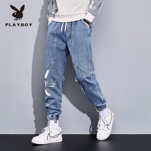 Playboy großer Größe Loose Jeans Herren Körperfit plus fetthünnungsfarben