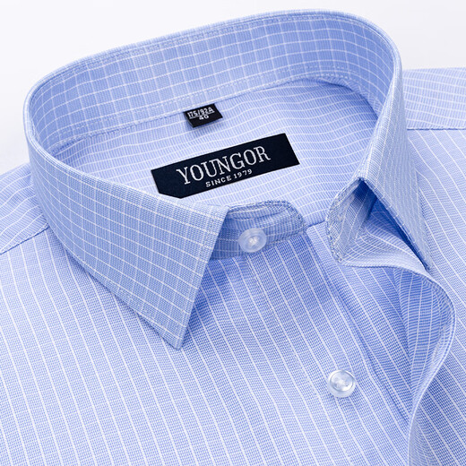 Bürgermeister Männer Yageol Kurzarm Shirt Herren 2025 Neue Casual High-End-Eisen-freie Baumwollstreifen lässige weiße Auskleidung DX6623 38