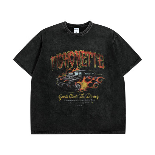 Nyckjk National Trend Retro Imprimé Old à manches courtes Shirt Small Coldolline x6630 X6630 M