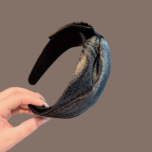 Kamalun (KAMALUN) 2025 new style hair hoop for women, shiny, wide-brimmed head hoop to cover white hair, temperament, pressed hair clips, simple and light luxury hair accessories, head hoop + brand gift box