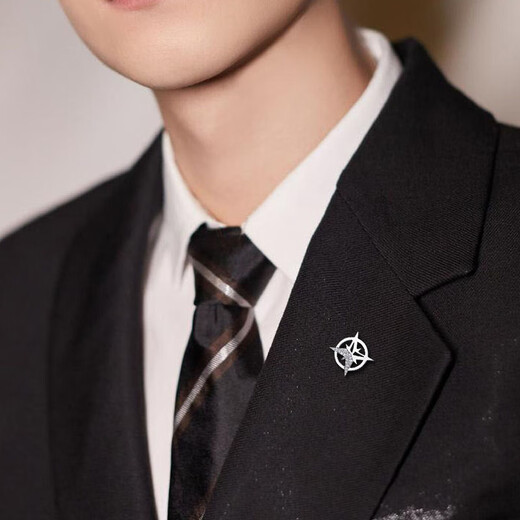 Feiyu Hexagram Brooch Men's Suit Bouquet Small Collar Pin Shirt Collar Button Ins Trendy Personalized Badge Button Xongzhen Gold