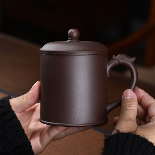 Centennial Liyong Yixing purple sand cover cup pure handmade original mineral purple mud dragon ball compartment cup tea water separation cup office tea cup