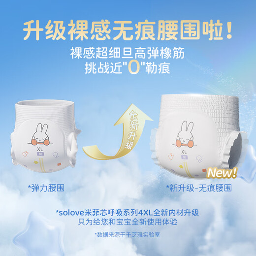 solove米菲芯呼吸透气拉拉裤XXXXL54片(≥19kg)加大码婴儿尿不湿箱装