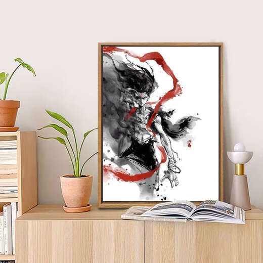 咏幻哪吒2之魔童闹海数字油画DIY手绘涂鸦卡通感装饰 LL12173 60*80cm加厚内框+美观外框