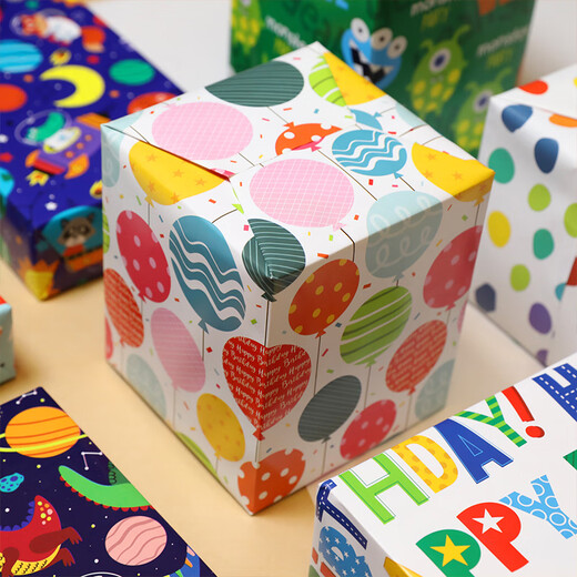 DOROCH gift wrapping paper 6 sheets with ribbons children's 100-day swearing-in adult ceremony gift activity kindergarten handmade DIY