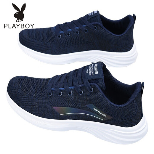 花花公子（PLAYBOY PHYSICAL）男鞋网鞋运动鞋轻便透气跑步鞋爸爸鞋子休闲鞋子男夏季鞋子男士鞋 LZ1699男款浅蓝 40